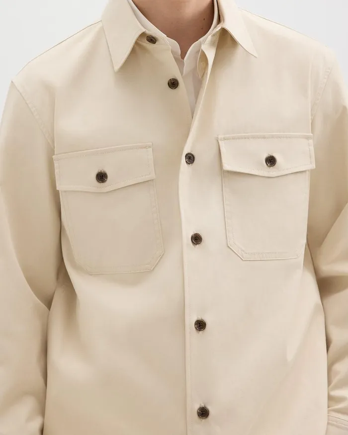 Theory Shirts Garvin Shirt Jacket In Organic Cotton New Sand 8211 Men