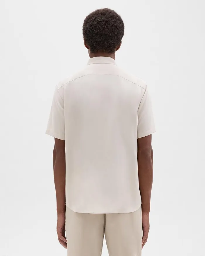 Theory Shirts Irving ShortSleeve Shirt In Fluid Twill New Sand 8211 Men