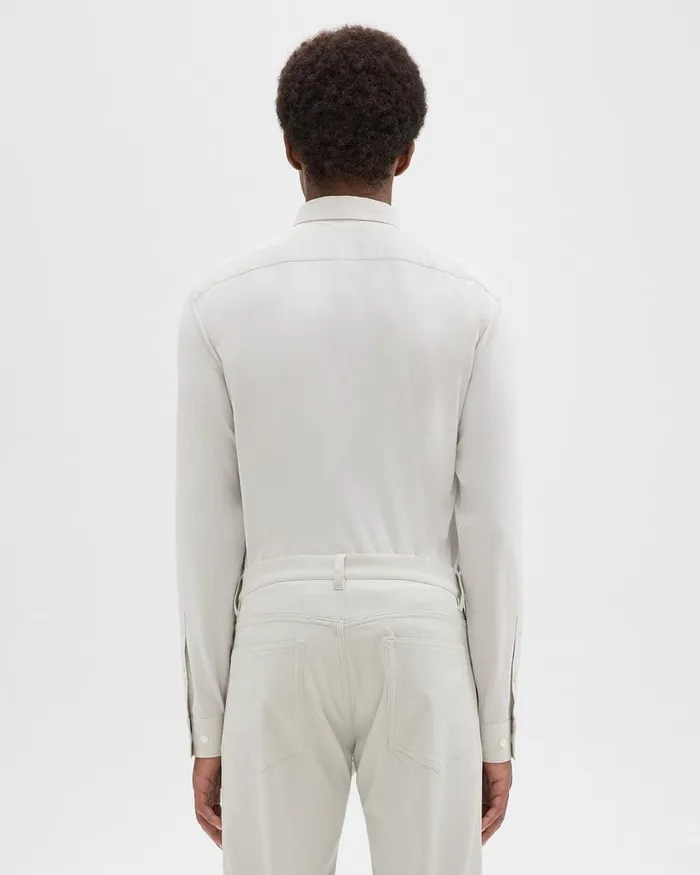 Theory Shirts Sylvain Shirt In Structure Knit Limestone 8211 Men