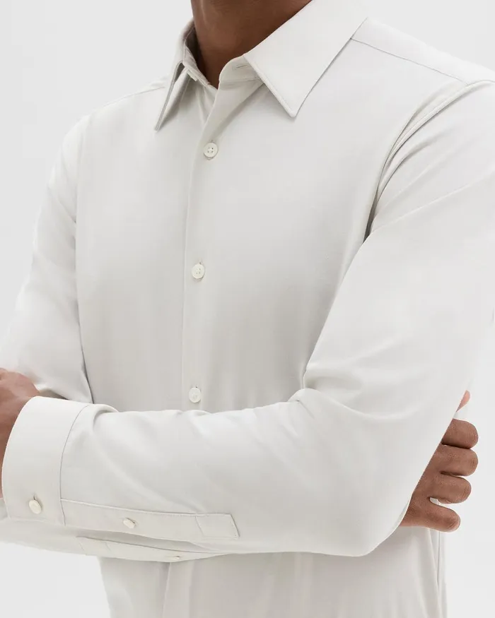Theory Shirts Sylvain Shirt In Structure Knit Limestone 8211 Men