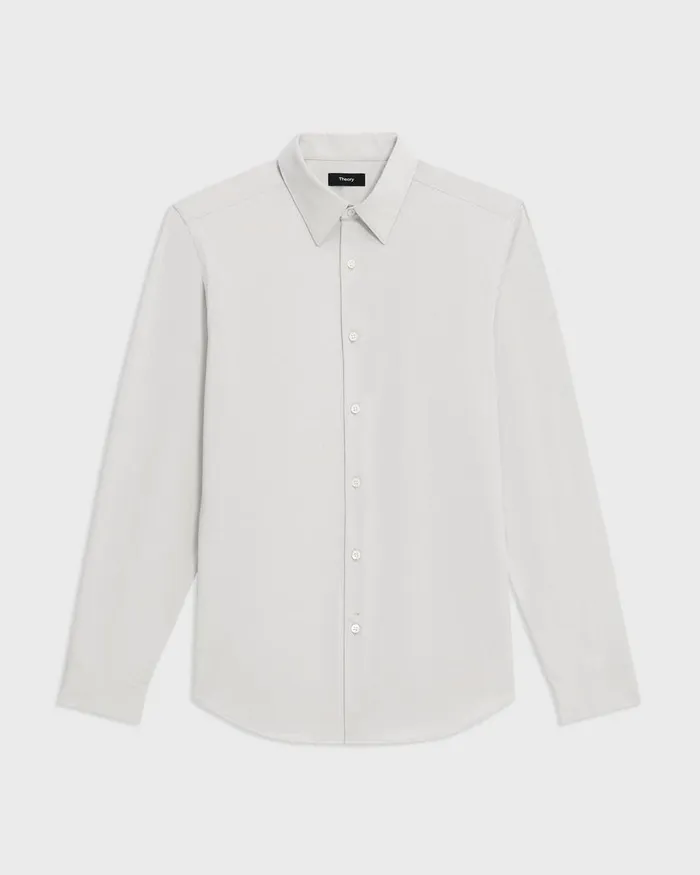 Theory Shirts Sylvain Shirt In Structure Knit Limestone 8211 Men