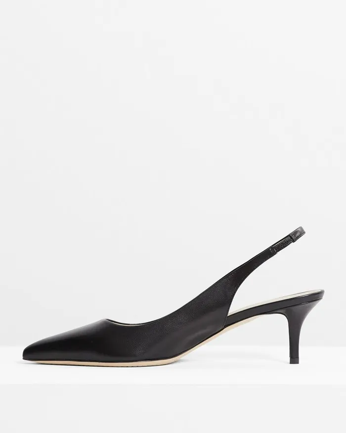 Theory Shoes City Slingback In Leather Black 8211 Women