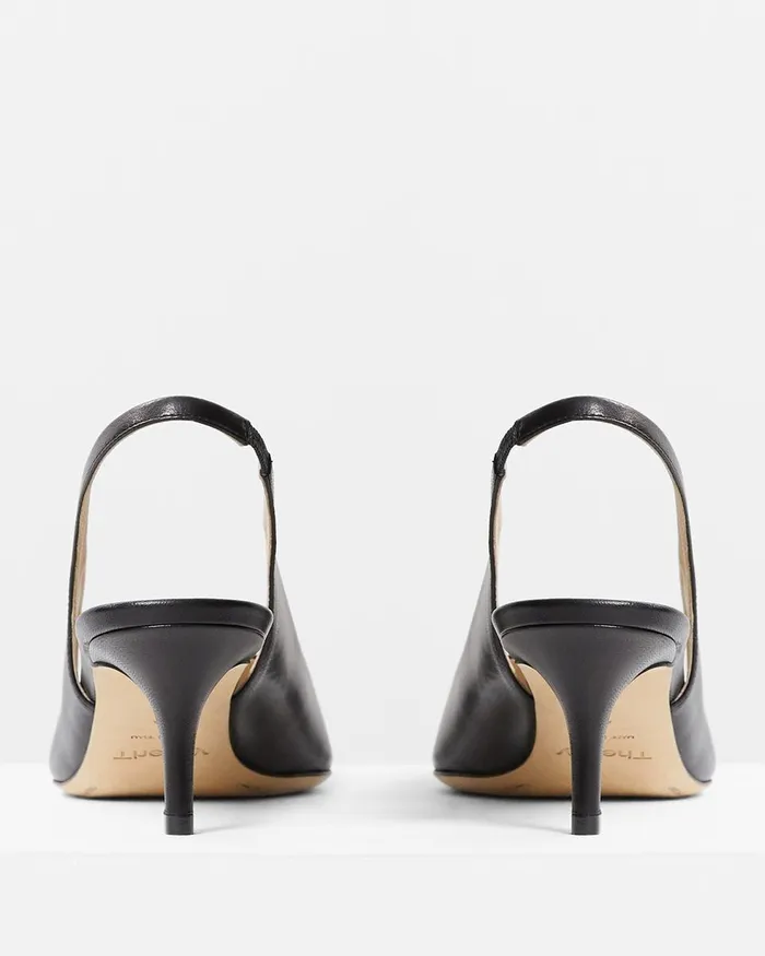 Theory Shoes City Slingback In Leather Black 8211 Women