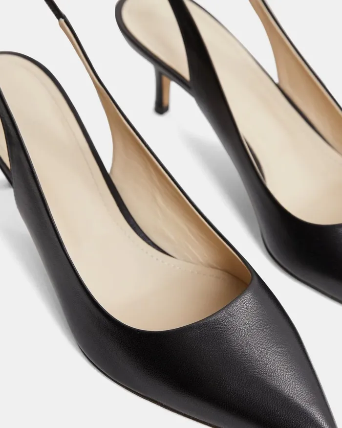 Theory Shoes City Slingback In Leather Black 8211 Women