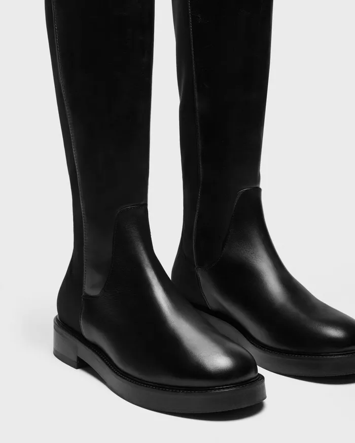 Theory Shoes KneeHigh PullOn Boot In Leather Black 8211 Women