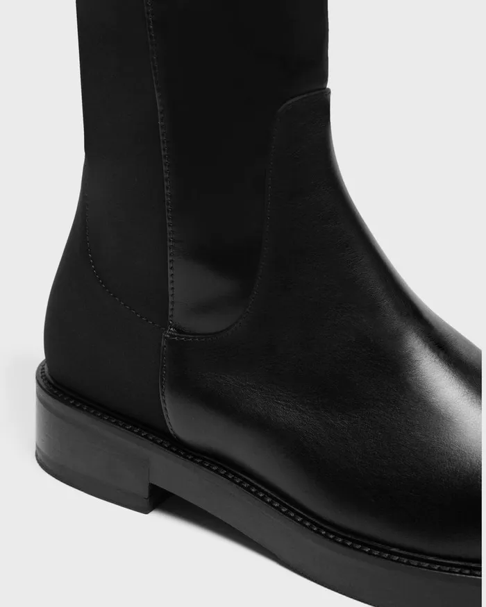 Theory Shoes KneeHigh PullOn Boot In Leather Black 8211 Women