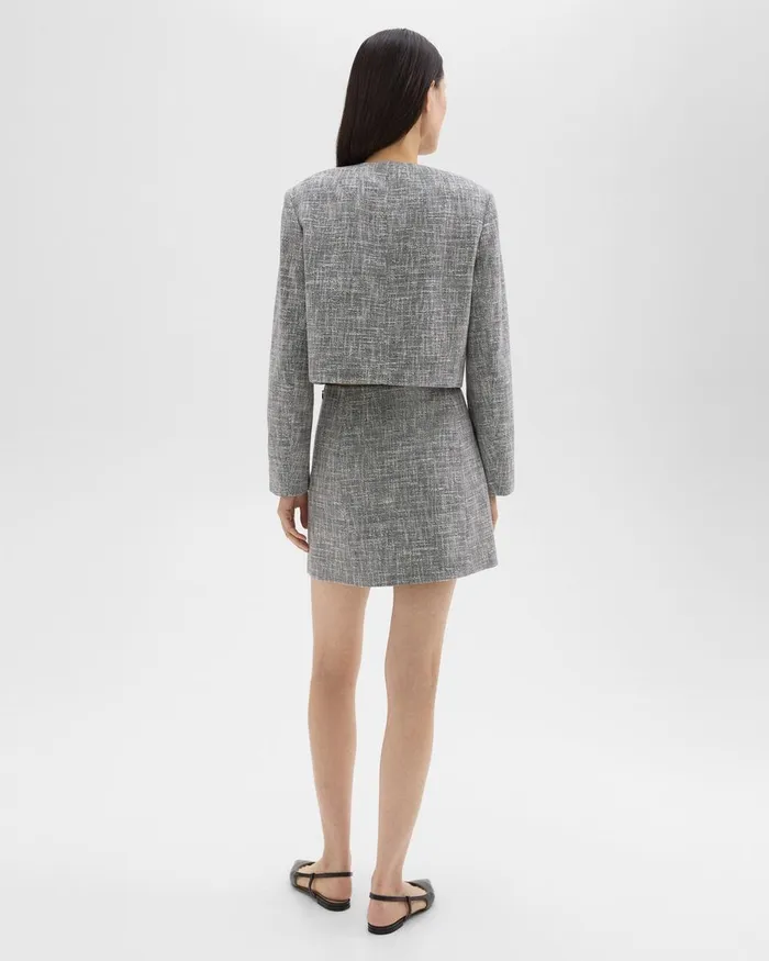 Theory Skirts Mini Skirt In Canvas Tweed Black Multi 8211 Women
