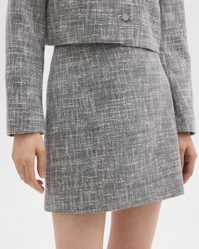 Theory Skirts Mini Skirt In Canvas Tweed Black Multi 8211 Women
