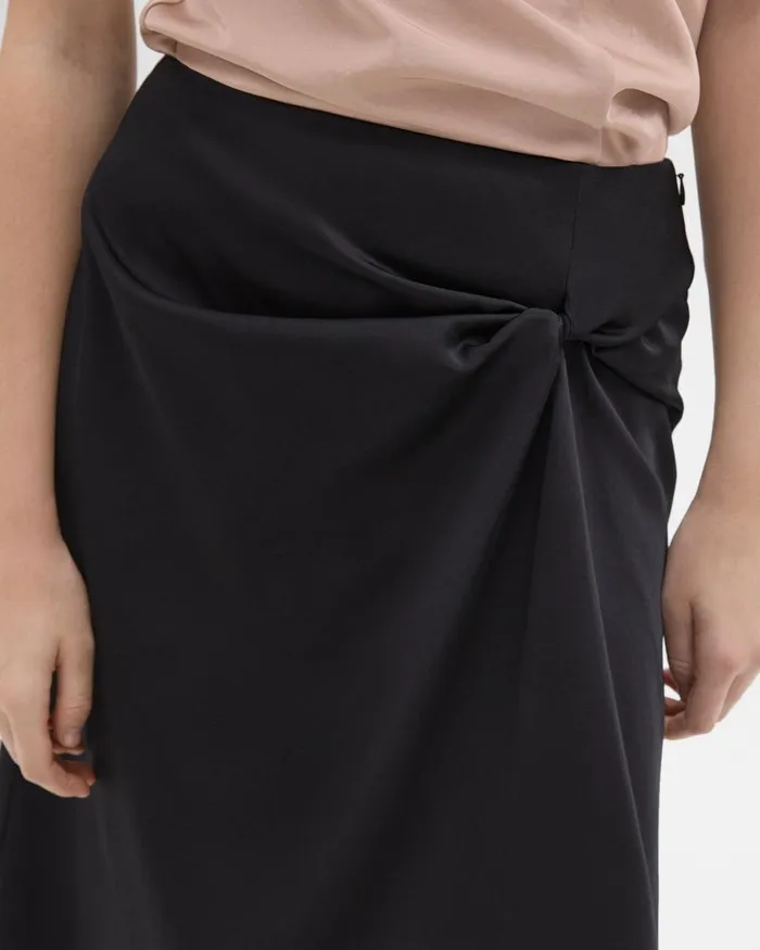 Theory Skirts Twisted Midi Skirt Black 8211 Women