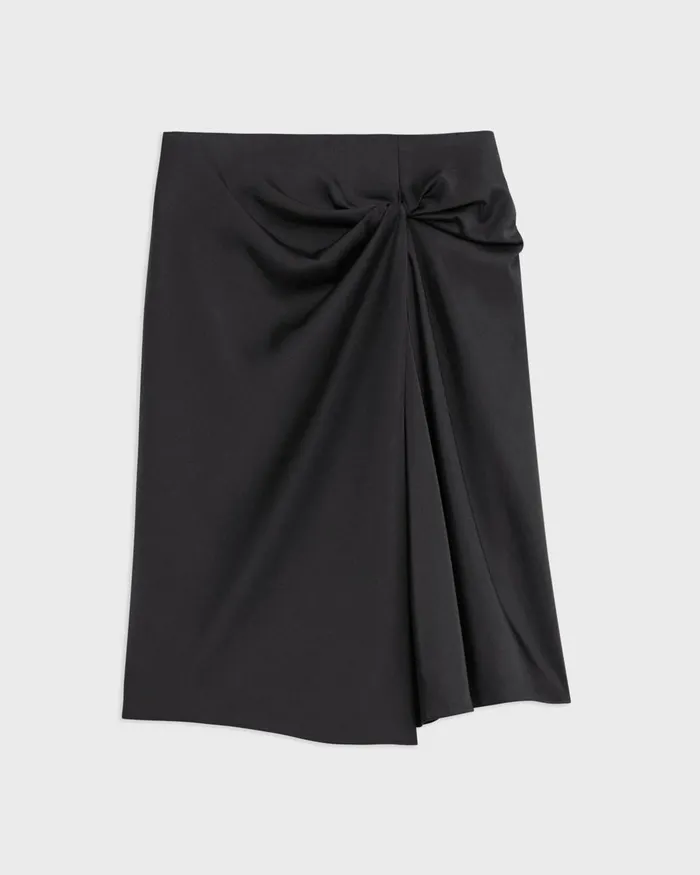 Theory Skirts Twisted Midi Skirt Black 8211 Women