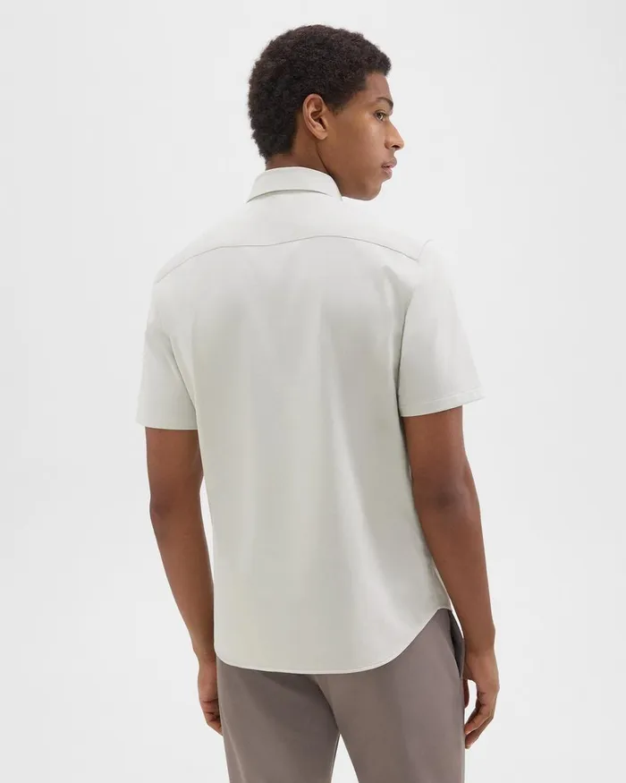 Theory Tshirts Polos Irving ShortSleeve Shirt In Structure Knit Limestone 8211 Men