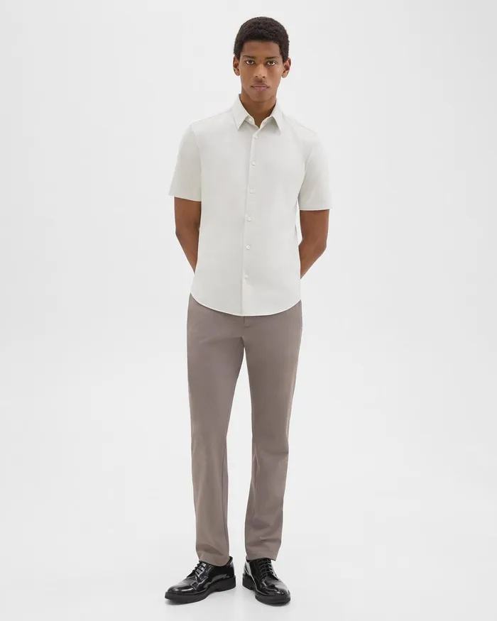 Theory Tshirts Polos Irving ShortSleeve Shirt In Structure Knit Limestone 8211 Men