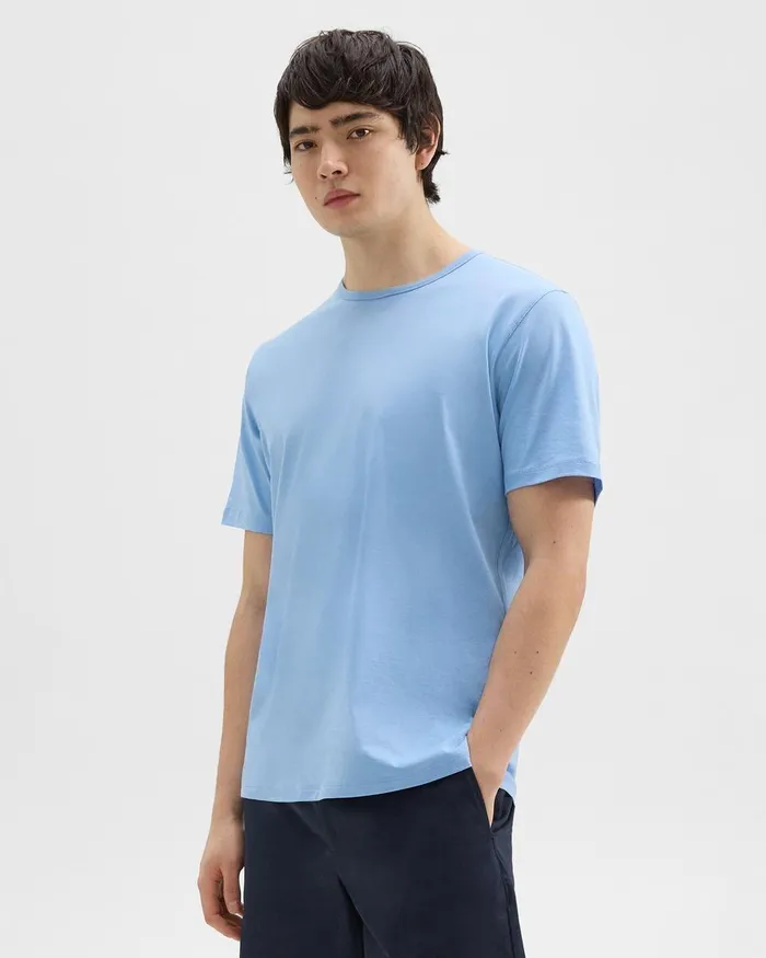 Theory Tshirts Polos Precise Tee In Luxe Cotton Jersey Powder Blue 8211 Men
