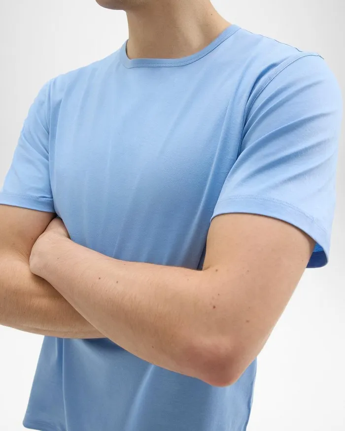 Theory Tshirts Polos Precise Tee In Luxe Cotton Jersey Powder Blue 8211 Men