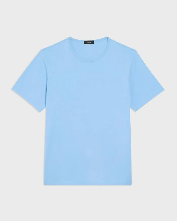 Theory Tshirts Polos Precise Tee In Luxe Cotton Jersey Powder Blue 8211 Men