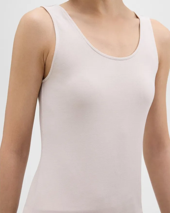 Theory TShirts Scoop Neck Tank Top In Rib Knit Viscose Sand 8211 Women