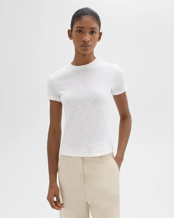 Theory TShirts Tiny Tee In Organic Slub Cotton White 8211 Women