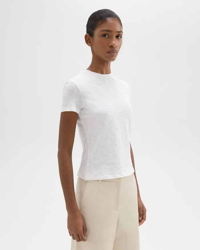 Theory TShirts Tiny Tee In Organic Slub Cotton White 8211 Women
