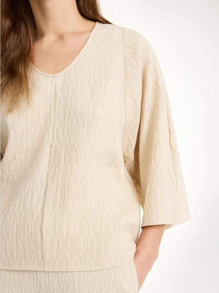 Tops and Blouses Women By Malene Birger Calyas Blouse Oyster Gray