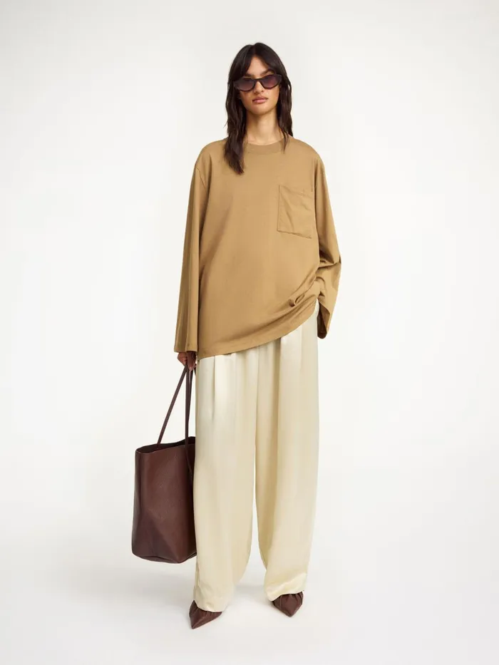 Tops and Blouses Women By Malene Birger Fayeh Oversized Longsleeve Light Brown