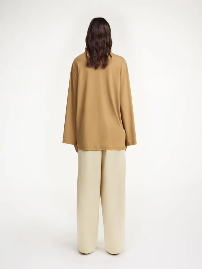 Tops and Blouses Women By Malene Birger Fayeh Oversized Longsleeve Light Brown