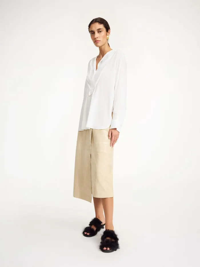Tops and Blouses Women By Malene Birger Fayette SilkBlend Shirt Pure White
