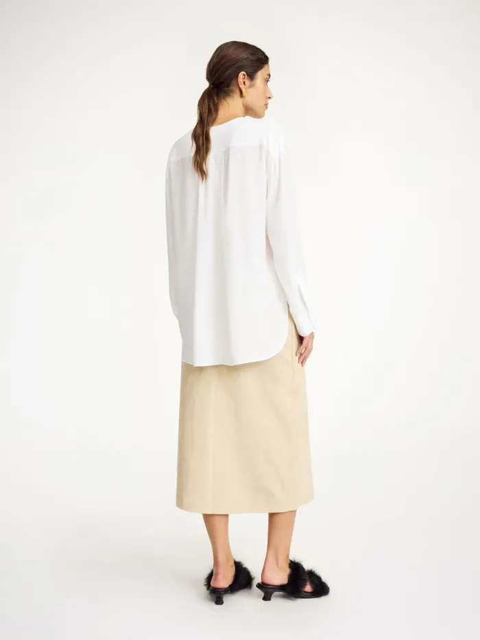 Tops and Blouses Women By Malene Birger Fayette SilkBlend Shirt Pure White