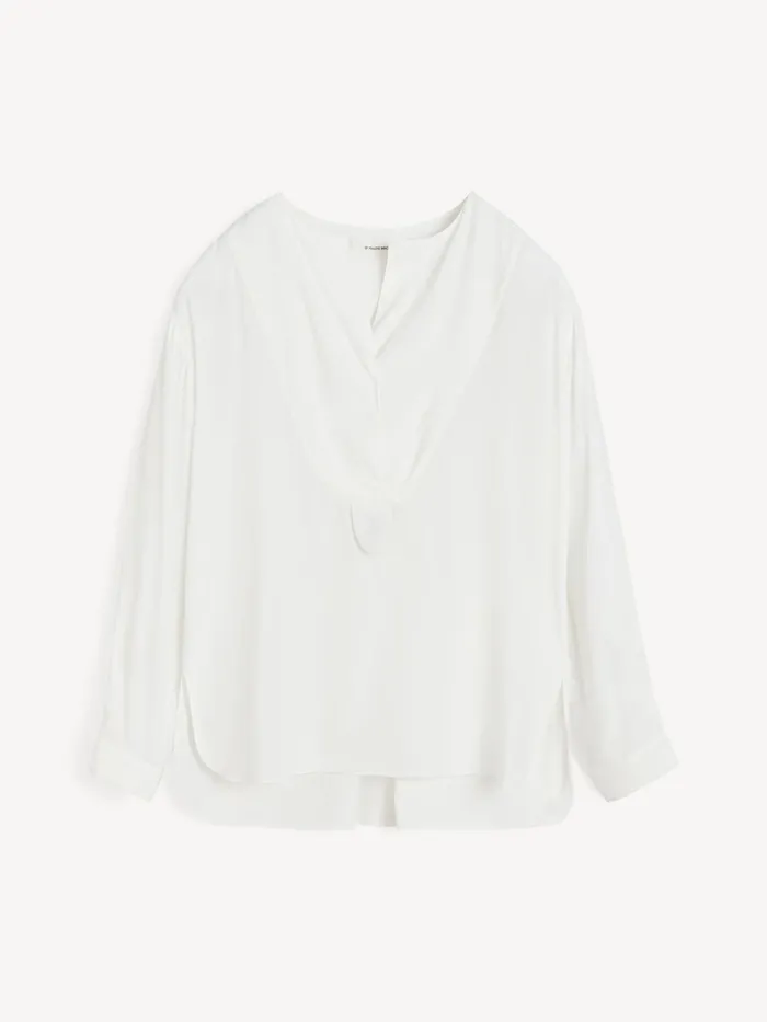 Tops and Blouses Women By Malene Birger Fayette SilkBlend Shirt Pure White
