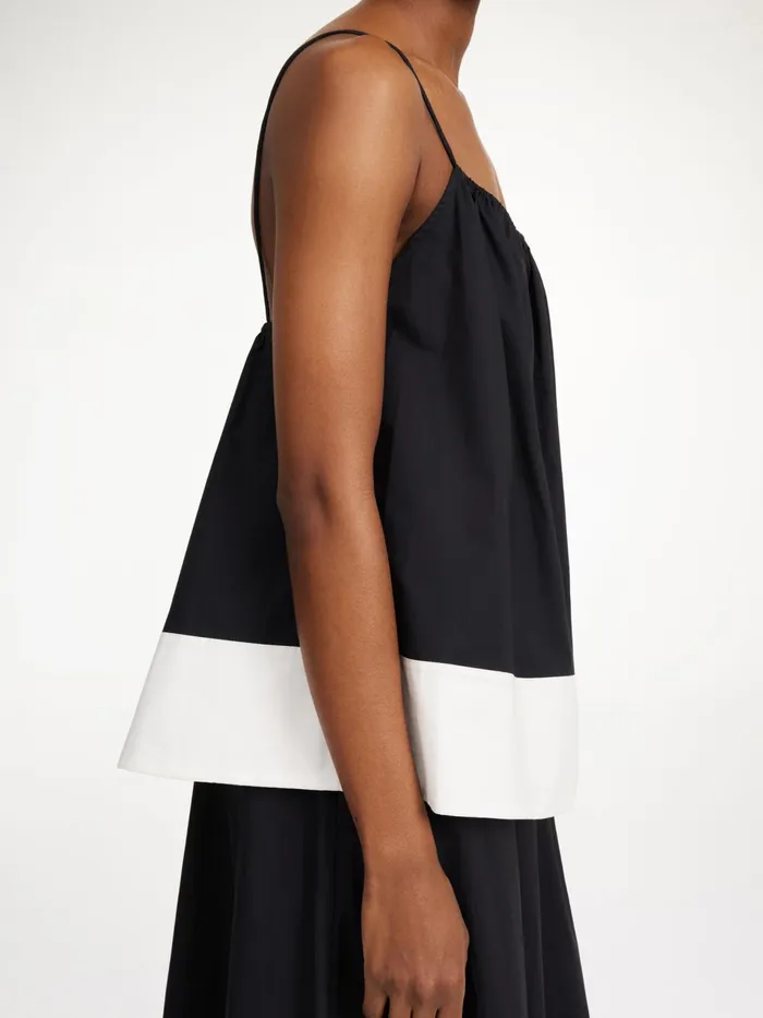 Tops and Blouses Women By Malene Birger Leonnes Organic Cotton Top Block Stripe Black White