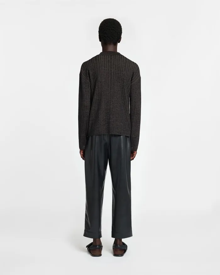 Torben Ribbed Merino Blend Shirt FossilBlack Men Nanushka Knitwear