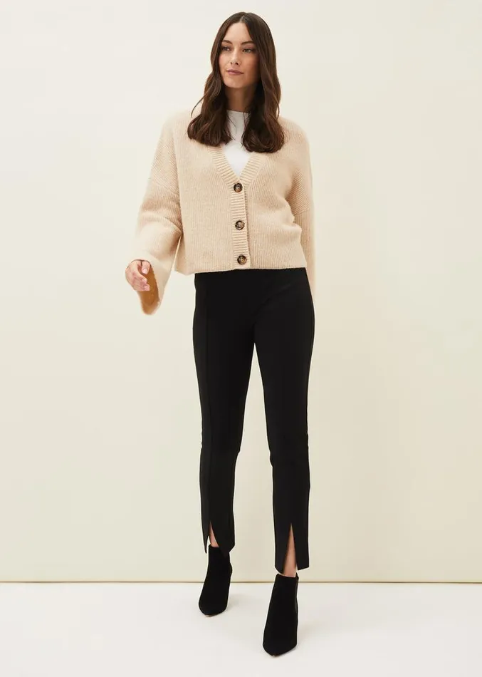 Trixie Split Front Ponte Leggings Black Women Phase Eight Trousers