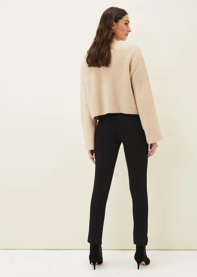 Trixie Split Front Ponte Leggings Black Women Phase Eight Trousers