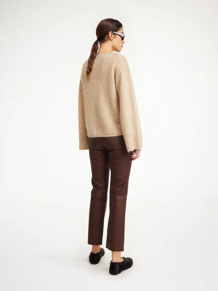 Trousers Women By Malene Birger Florentina Leather Trousers Chestnut