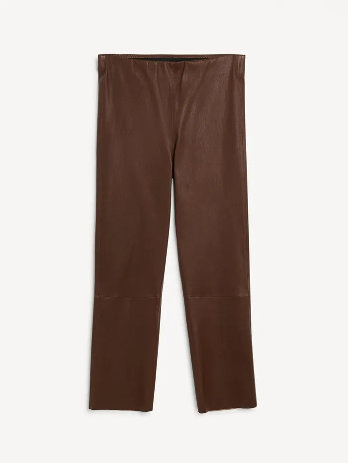 Trousers Women By Malene Birger Florentina Leather Trousers Chestnut