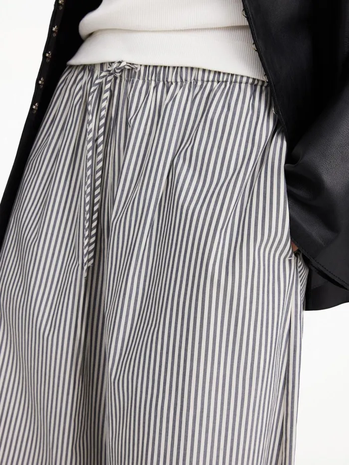 Trousers Women By Malene Birger Pisca Organic Cotton Trousers Navy Stripe