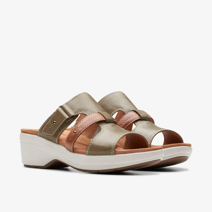 Tuleah Jane Olive Combination Women Clarks Sandals and Flip Flops