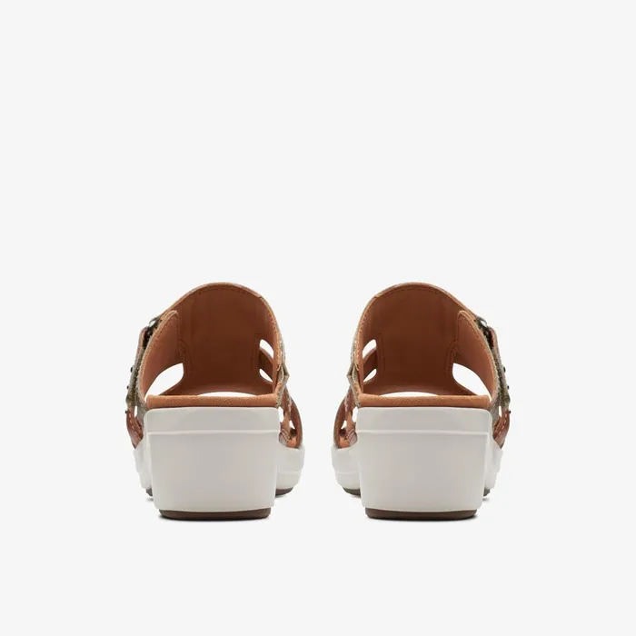 Tuleah Jane Olive Combination Women Clarks Sandals and Flip Flops