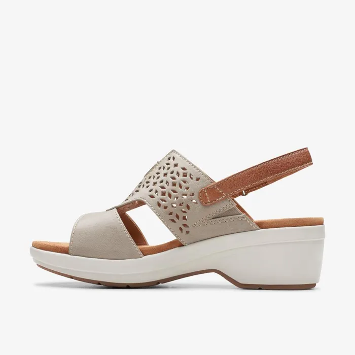 Tuleah Sun Stone Leather Women Clarks Sandals and Flip Flops