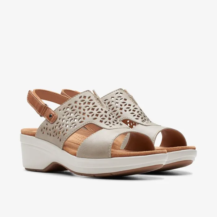 Tuleah Sun Stone Leather Women Clarks Sandals and Flip Flops
