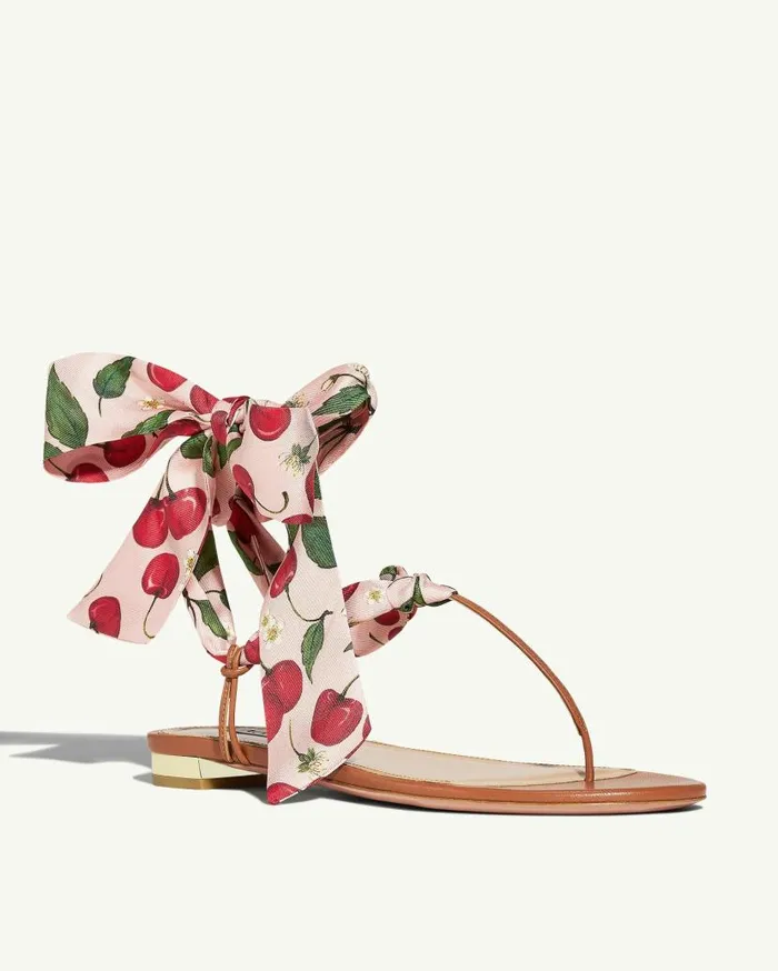 Twilly Sandal Flat Brown Women Aquazzura Sandals