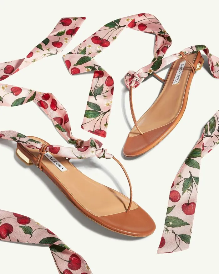 Twilly Sandal Flat Brown Women Aquazzura Sandals Twilly Sandal Flat Brown Women Aquazzura Sandals