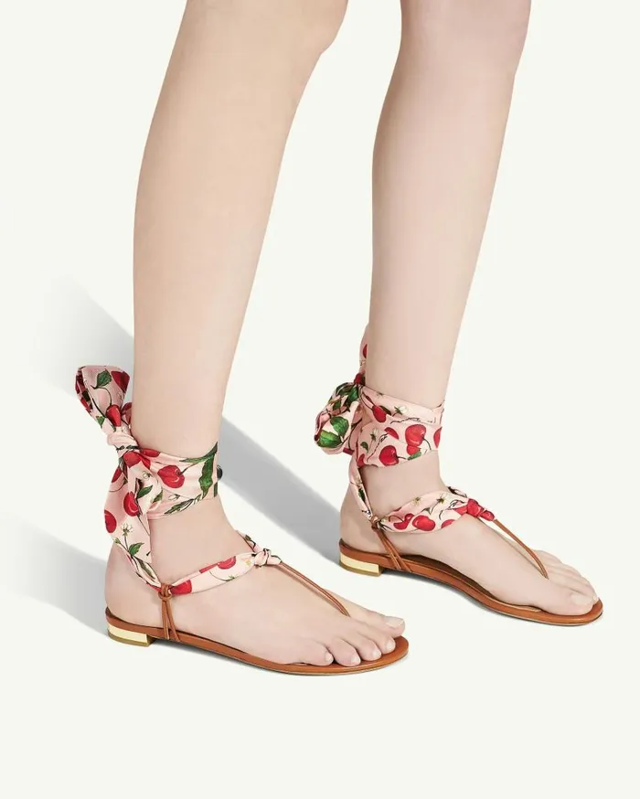 Twilly Sandal Flat Brown Women Aquazzura Sandals Twilly Sandal Flat Brown Women Aquazzura Sandals