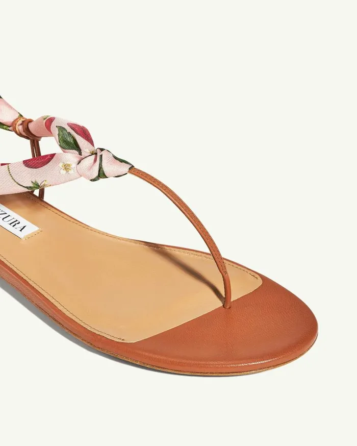 Twilly Sandal Flat Brown Women Aquazzura Sandals Twilly Sandal Flat Brown Women Aquazzura Sandals