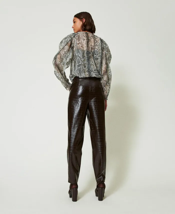 Twinset Animal Print Barrel Fit Trousers Mol Brown Women Suits And Sets Twinset Animal Print Barrel Fit Trousers Mol Brown Women Suits And Sets