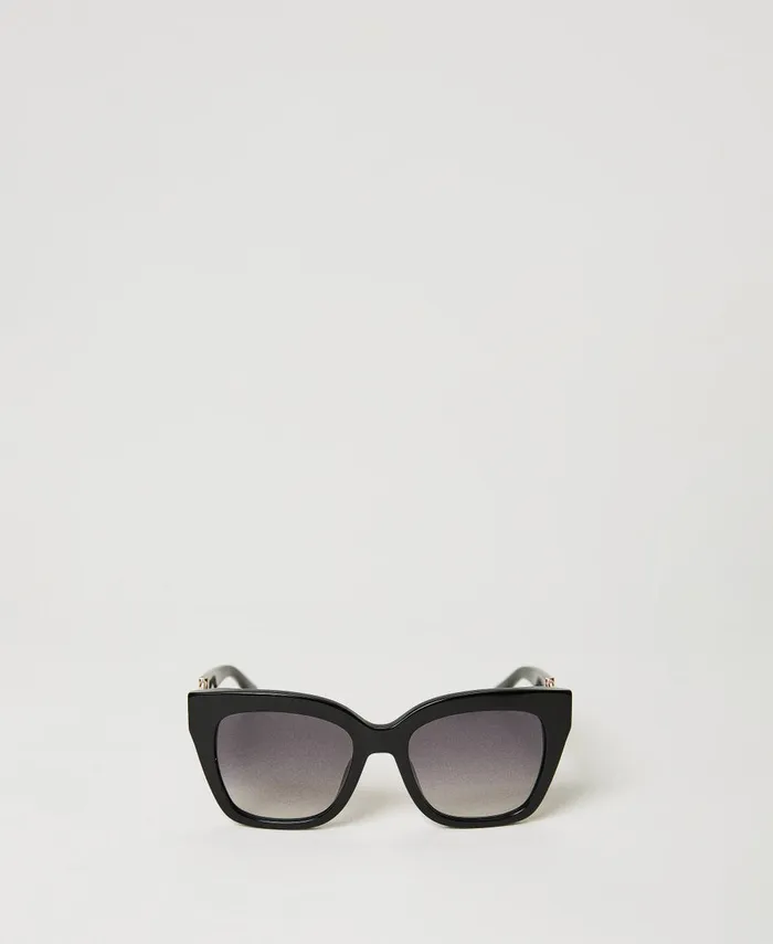 Twinset CatEye Sunglasses With Clasp Black Women Sunglasses