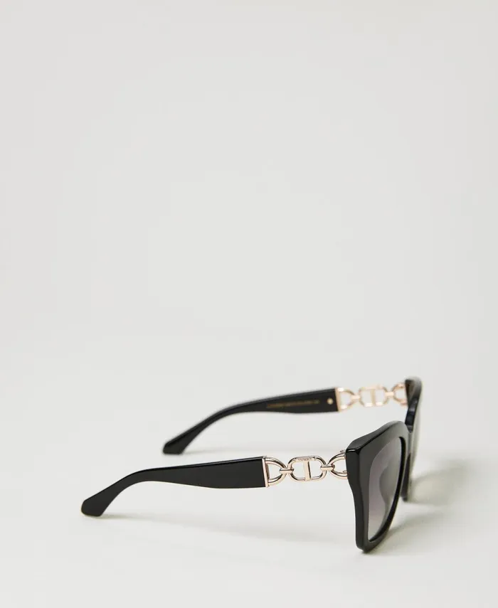 Twinset CatEye Sunglasses With Clasp Black Women Sunglasses Twinset CatEye Sunglasses With Clasp Black Women Sunglasses