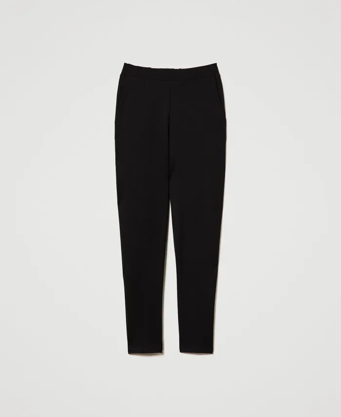 Twinset Cigarette Trousers With Elastic Black Women Suits And Sets Twinset Cigarette Trousers With Elastic Black Women Suits And Sets