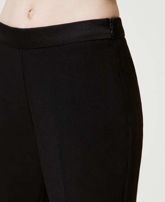 Twinset Flannel Cigarette Trousers Black Girl Trousers And Jeans Twinset Flannel Cigarette Trousers Black Girl Trousers And Jeans