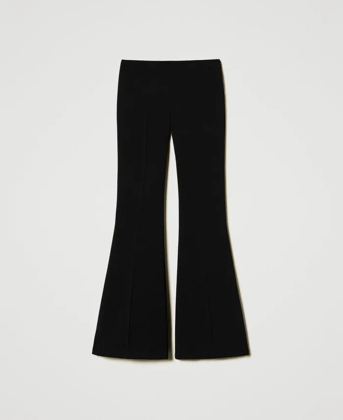 Twinset Fluid Crpe Flared Trousers Black Women Suits And Sets Twinset Fluid Crpe Flared Trousers Black Women Suits And Sets