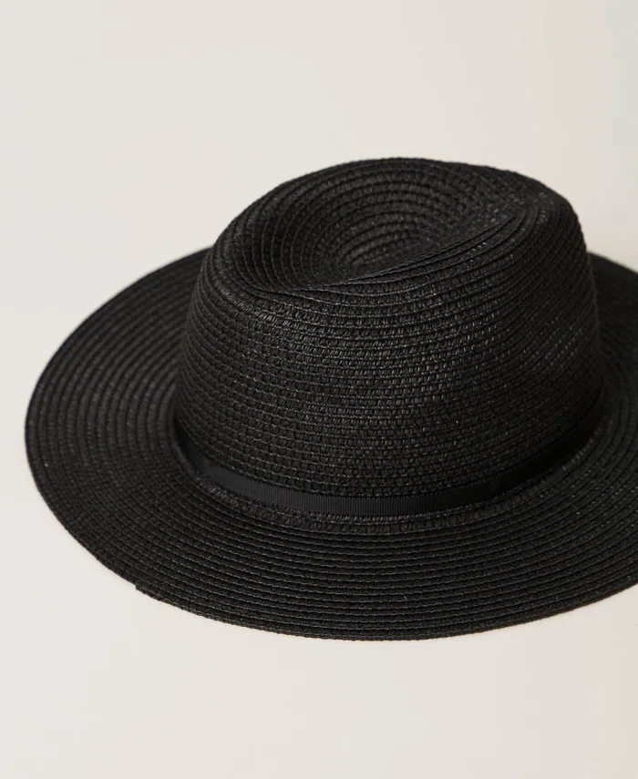 Twinset Hat With Oval T Clasp Black Women Hats Twinset Hat With Oval T Clasp Black Women Hats